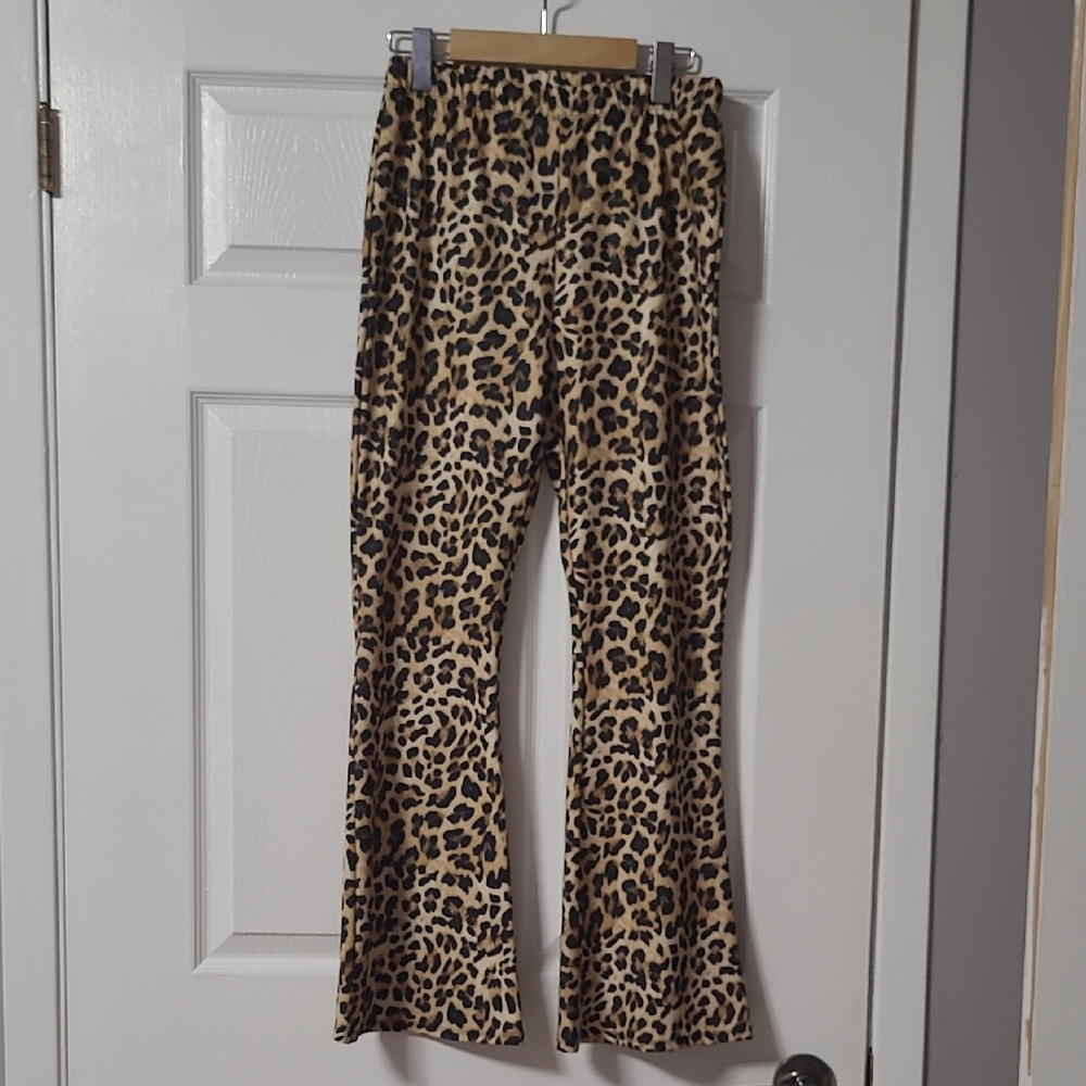 Leopard Print Flared Pants